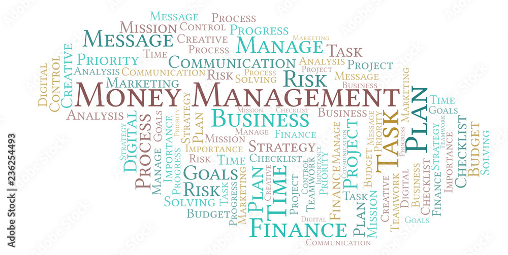 Fototapeta premium Money Management word cloud, made with text only.
