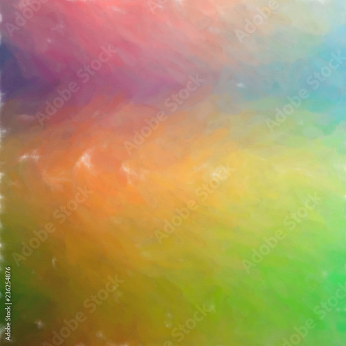 Illustration of abstract Orange, Green And Yellow Watercolor Wash Square background. © sharafmaksumov