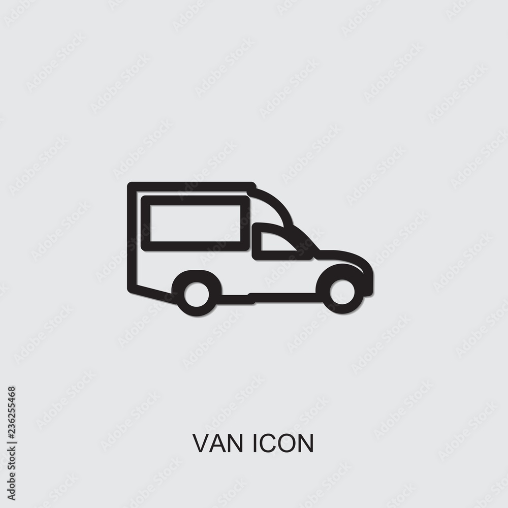van icon. outline van icon from fastfood collection. Use for web, mobile, infographics and UI/UX elements. Trendy van icon.
