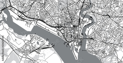 Urban vector city map of Southampton, England photo