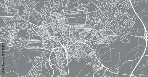 Urban vector city map of Preston, England photo