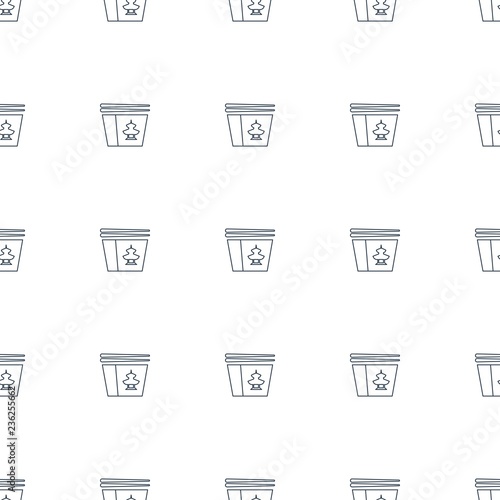 takeout pattern repeat seamless on white background. Editable line takeout icons from fastfood collection. chinese fast food icon for web and mobile.