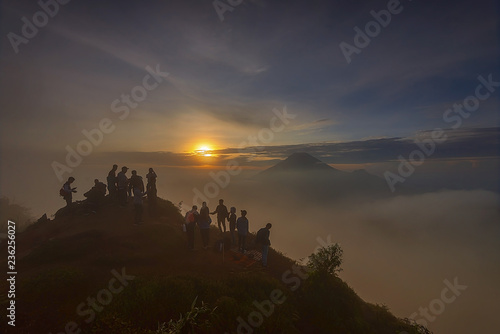 The Mountain panorama from sekunir Village Wonderful indonesia photo