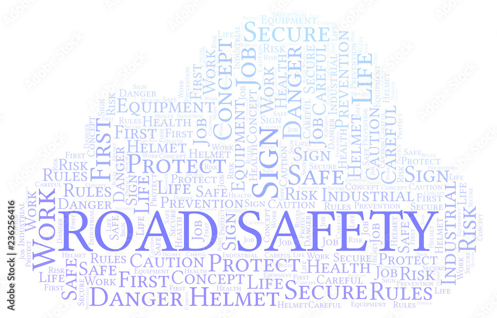 Obraz premium Road Safety word cloud.