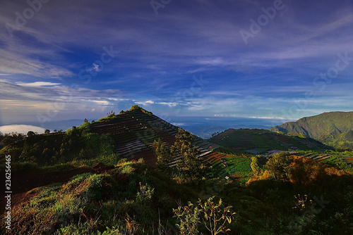 The Mountain panorama from sekunir Village Wonderful indonesia photo