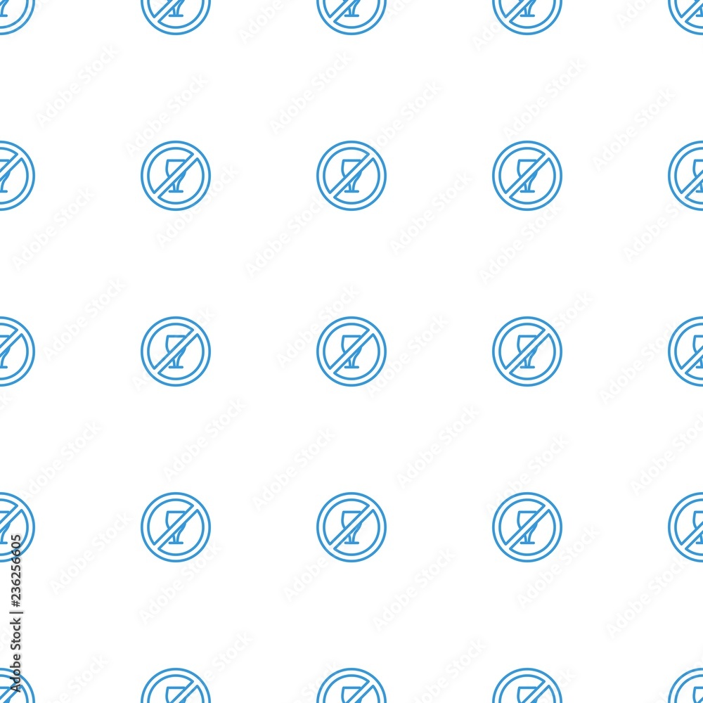 rule pattern repeat seamless on white background. Editable outline rule icons from fitness collection. no drink icon for web and mobile.
