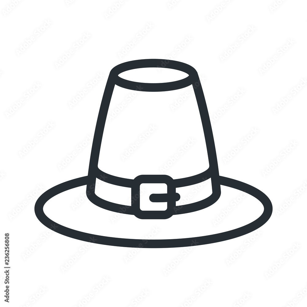 Pilgrim Hat Flat Line Stroke Icon Pictogram Pilgrim Hat Flat Line Stroke Icon Pictogram