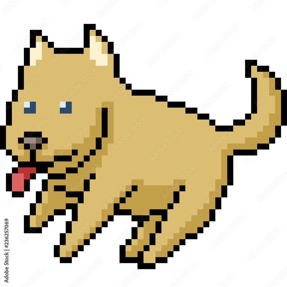 vector pixel art dog vector pixel art dog