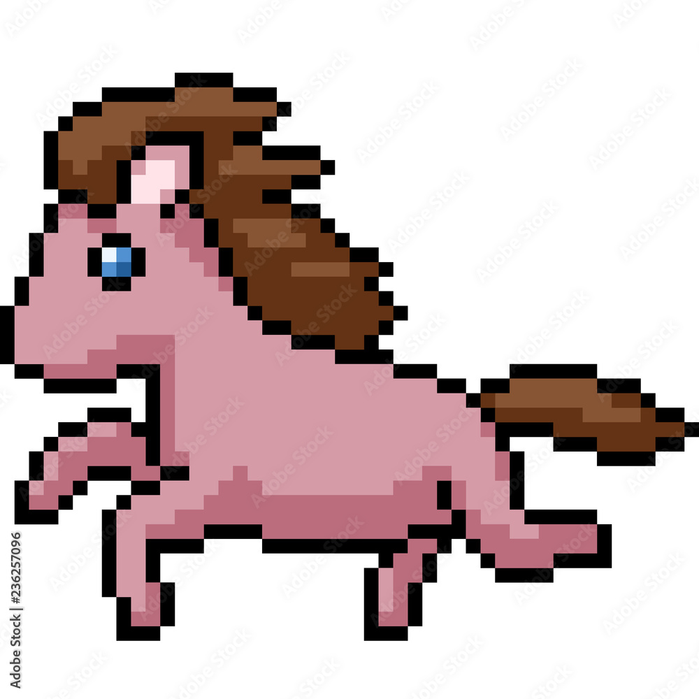 vector pixel art horse