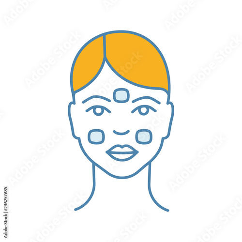 Anesthetic cream for neurotoxin injection color icon