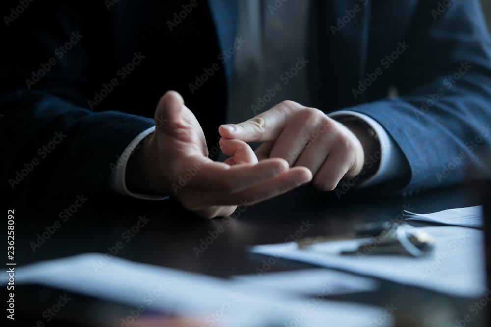 Obraz premium Press conference. Media interview.