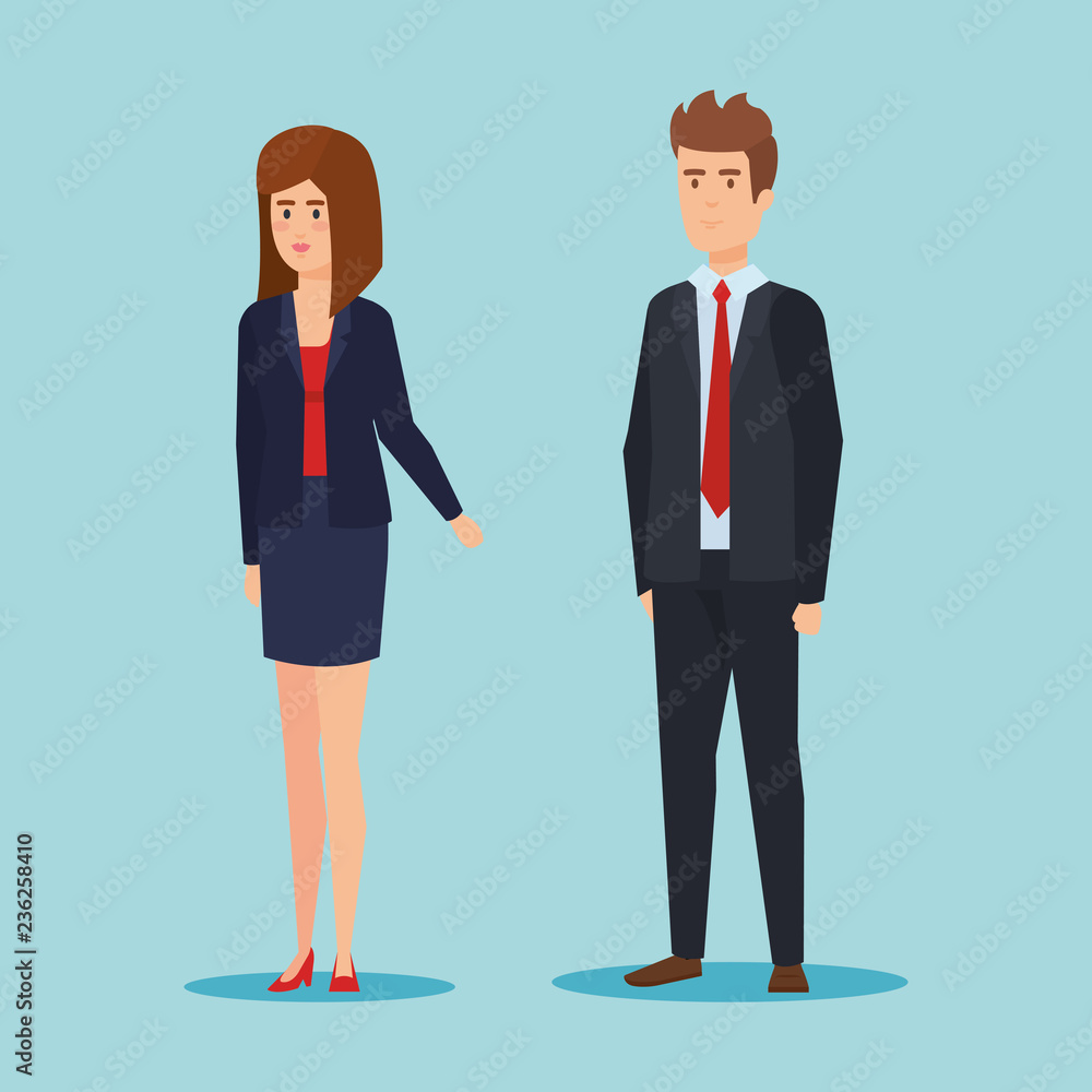business couple avatars characters business couple avatars characters