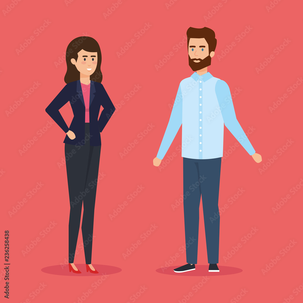 business couple avatars characters business couple avatars characters