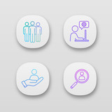 Business management app icons set