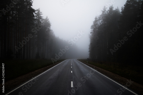 road in fog