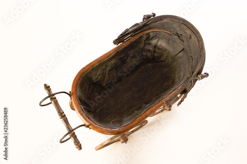 Old-fashioned stroller isolated.