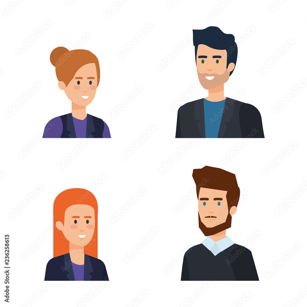 group of business people avatars characters group of business people avatars characters