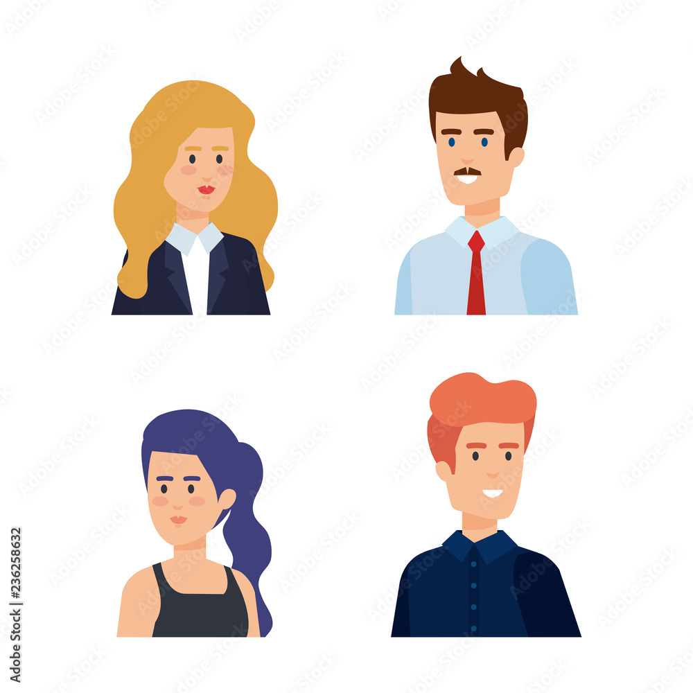 group of business people avatars characters group of business people avatars characters