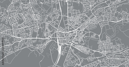 Urban vector city map of Warrington, England