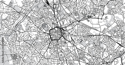 Urban vector city map of Wolverhampton, England photo
