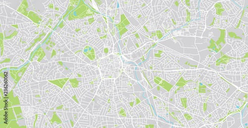 Urban vector city map of Wolverhampton, England