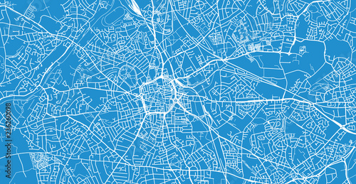 Photo Urban vector city map of Wolverhampton, England