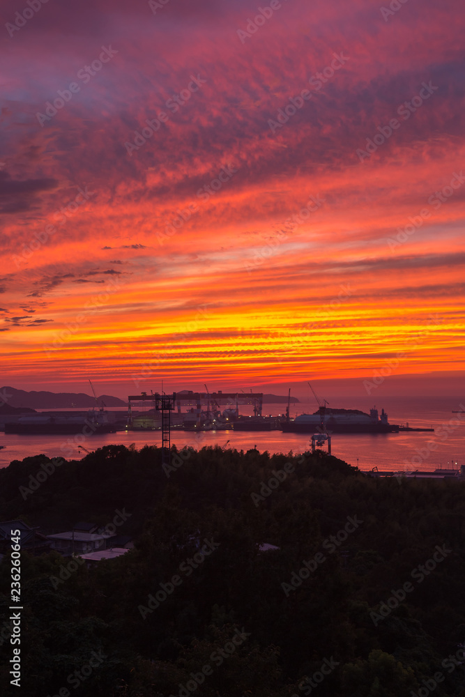Naklejka premium 長崎の夕陽