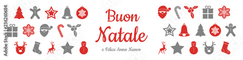 Buon Natale - translated from italian as Merry Christmas. Vector