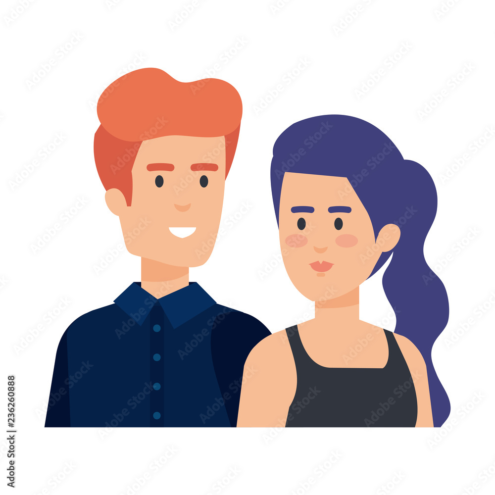 Obraz premium business couple avatars characters