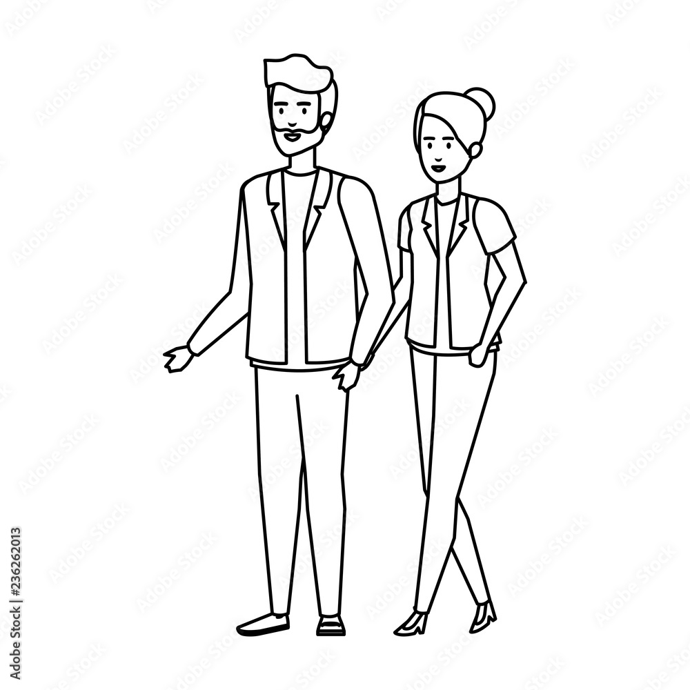 business couple avatars characters business couple avatars characters