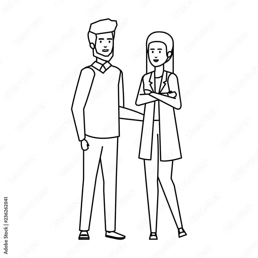 business couple avatars characters