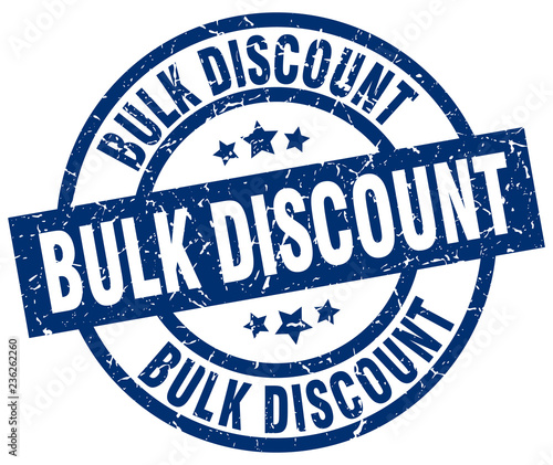 bulk discount blue round grunge stamp
