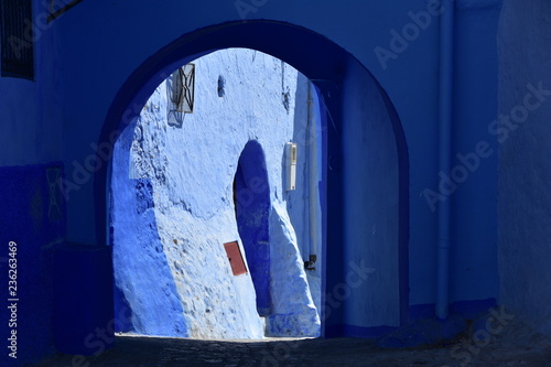 Blue house in Chefchaouen, north Morocco
