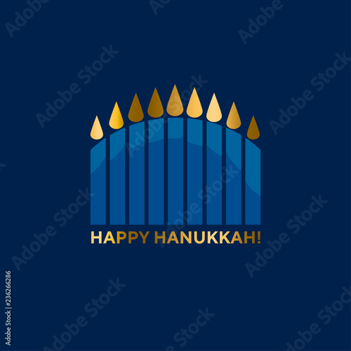 jewish menorah simple vector icon. hanuka candles symbol.