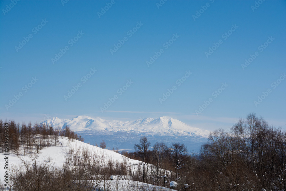雪山と青空 大雪山 雪山と青空 大雪山