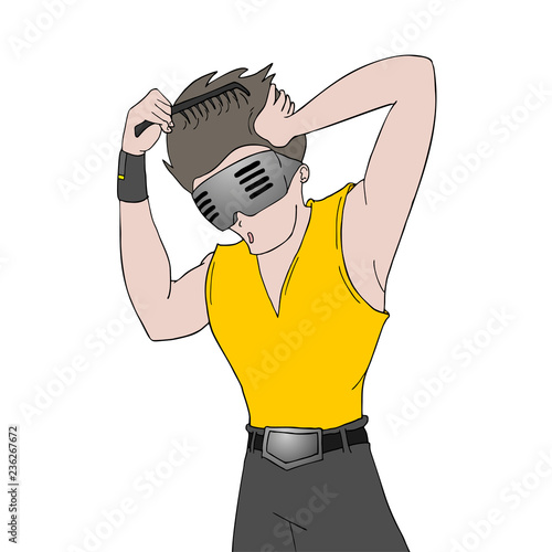 fashion man combing