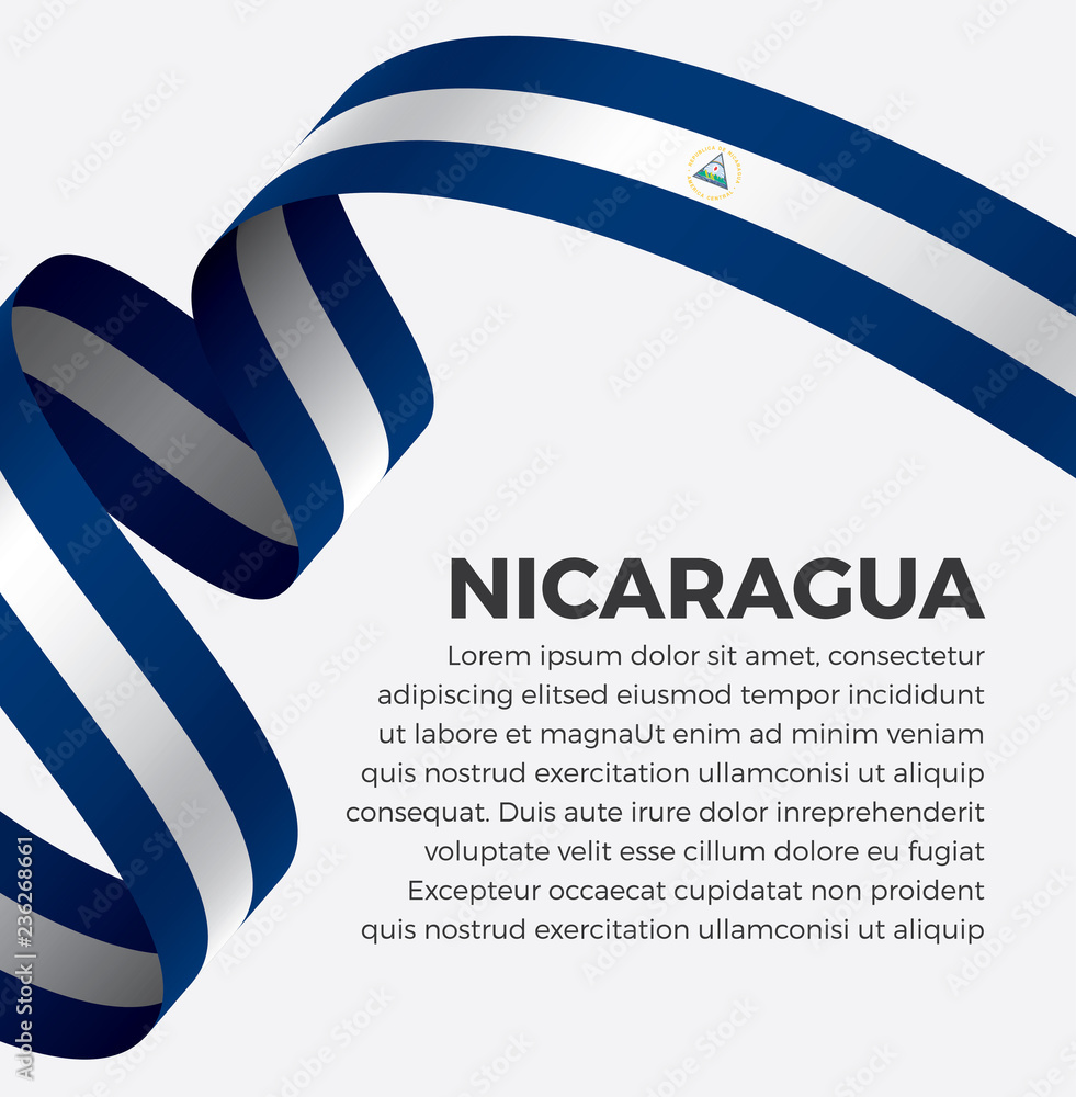 Obraz premium Nicaragua flag, vector illustration on a white background