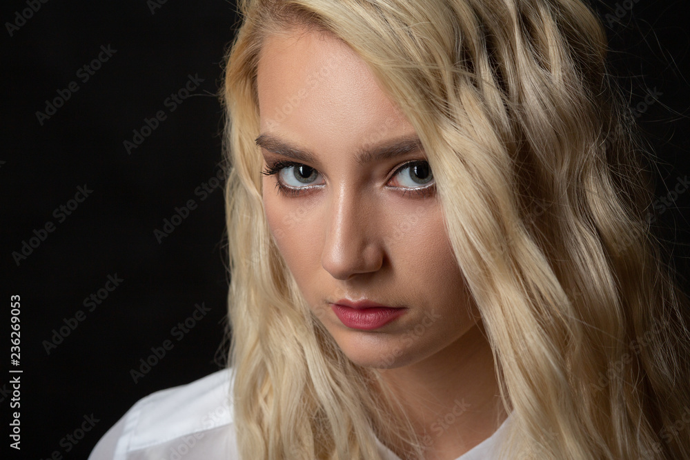 Fototapeta premium sad blond woman