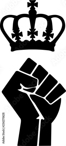 Raised Fist and Crown