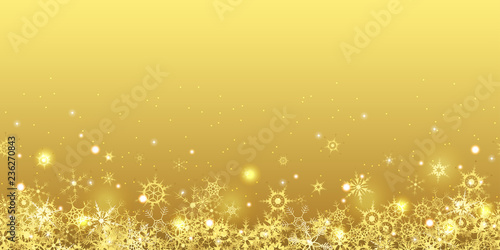 seamless golden snowflakes on colored background