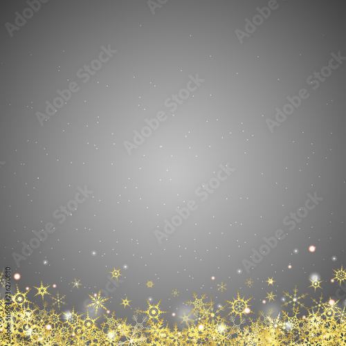 golden snowflakes on colored background