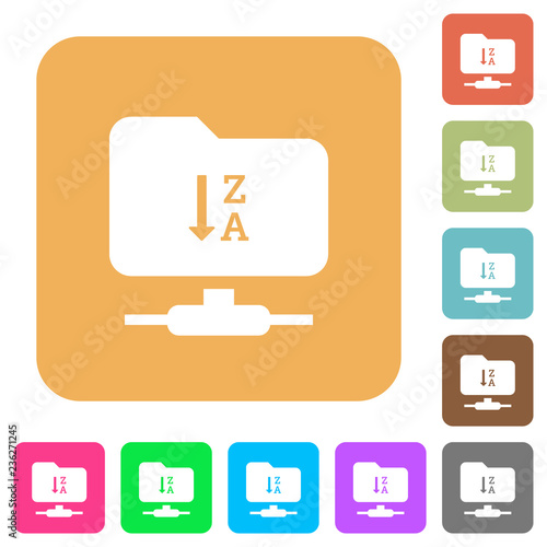 FTP sort descending rounded square flat icons