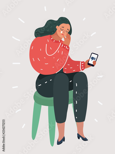 The woman was crying. Phone message bad.