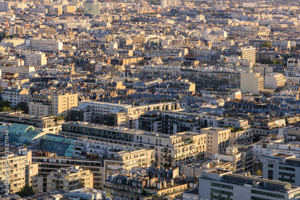 Aerial: Rooftop of Paris