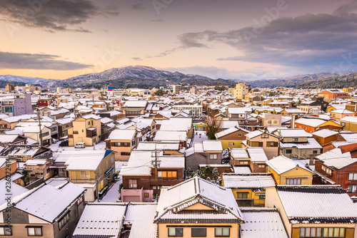 Wajima, Ishikawa, Japan Town Skyline in Winter
