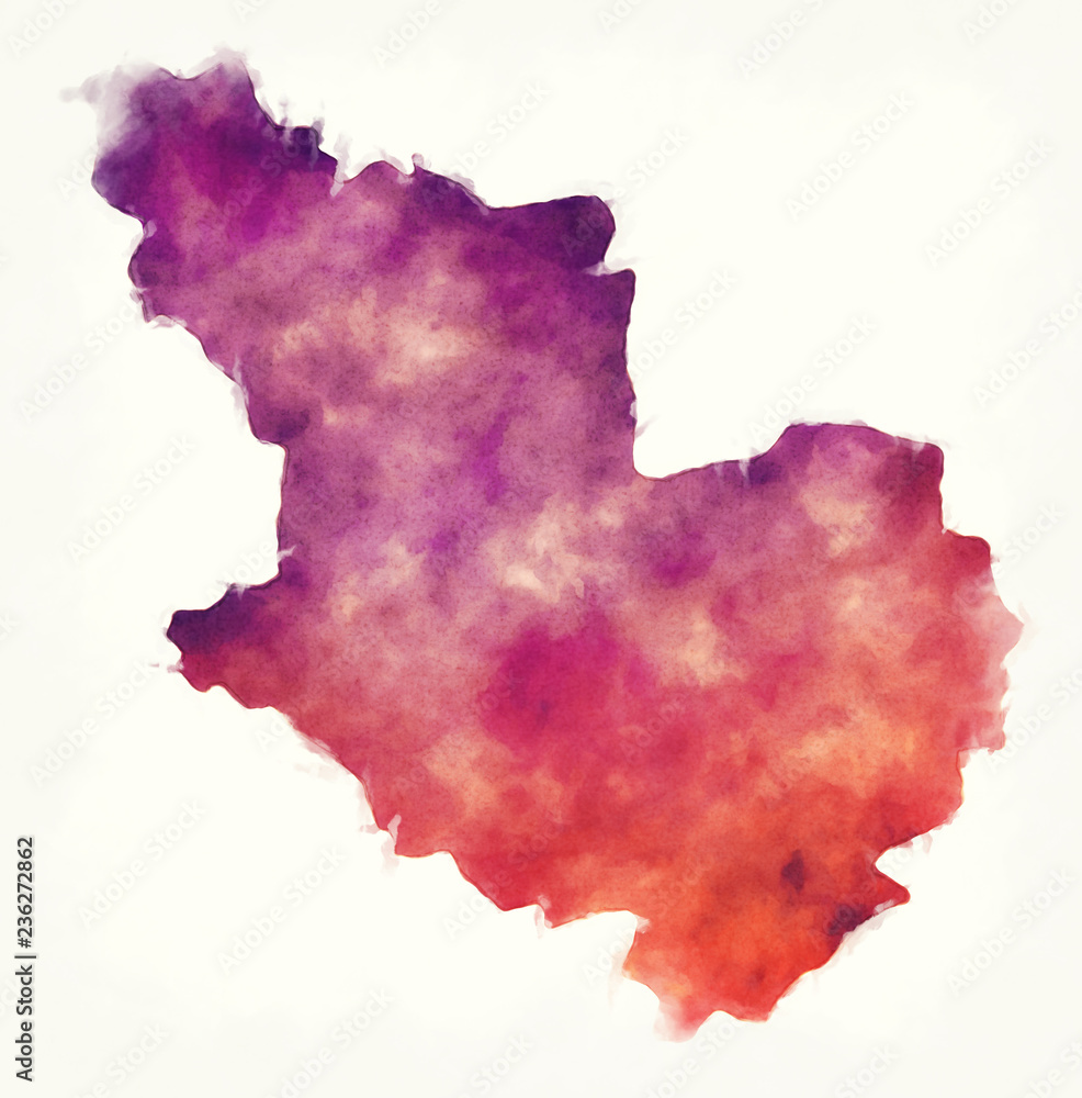 Madinah region watercolor map of Saudi Arabia in front of a white background