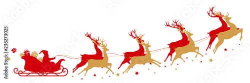 Santa's sleigh vector design isolated