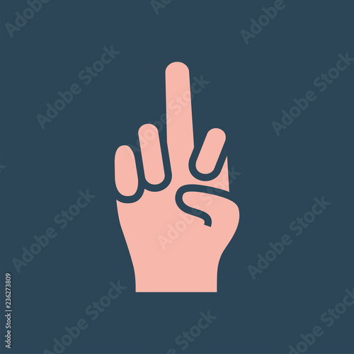 Silhouette icon rude gesture