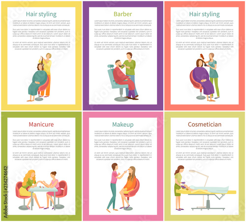 Hair Styling and Manicurist Client Posters Vector