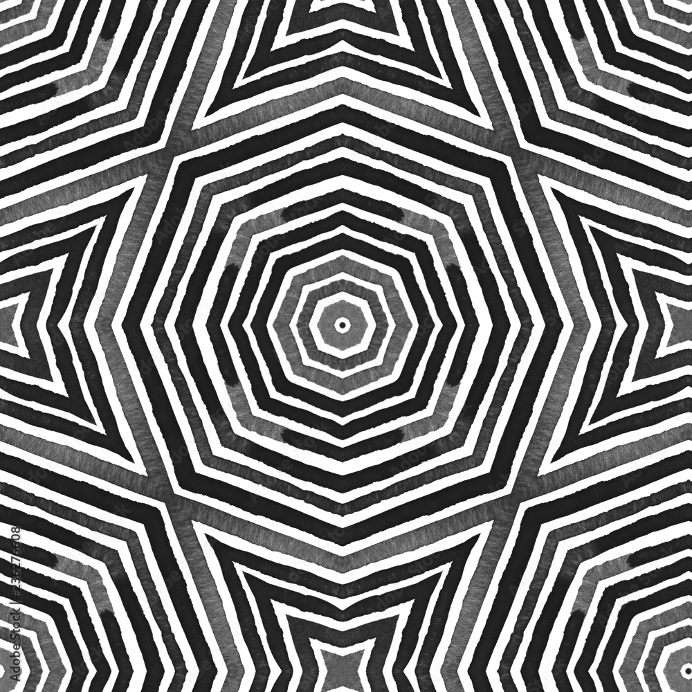 Black and white Geometric Watercolor. Creative Sea Black and white Geometric Watercolor. Creative Sea
